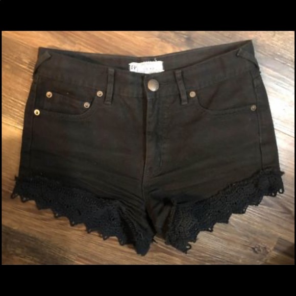Shorts Free People Lace Trim Jean Shorts Poshmark